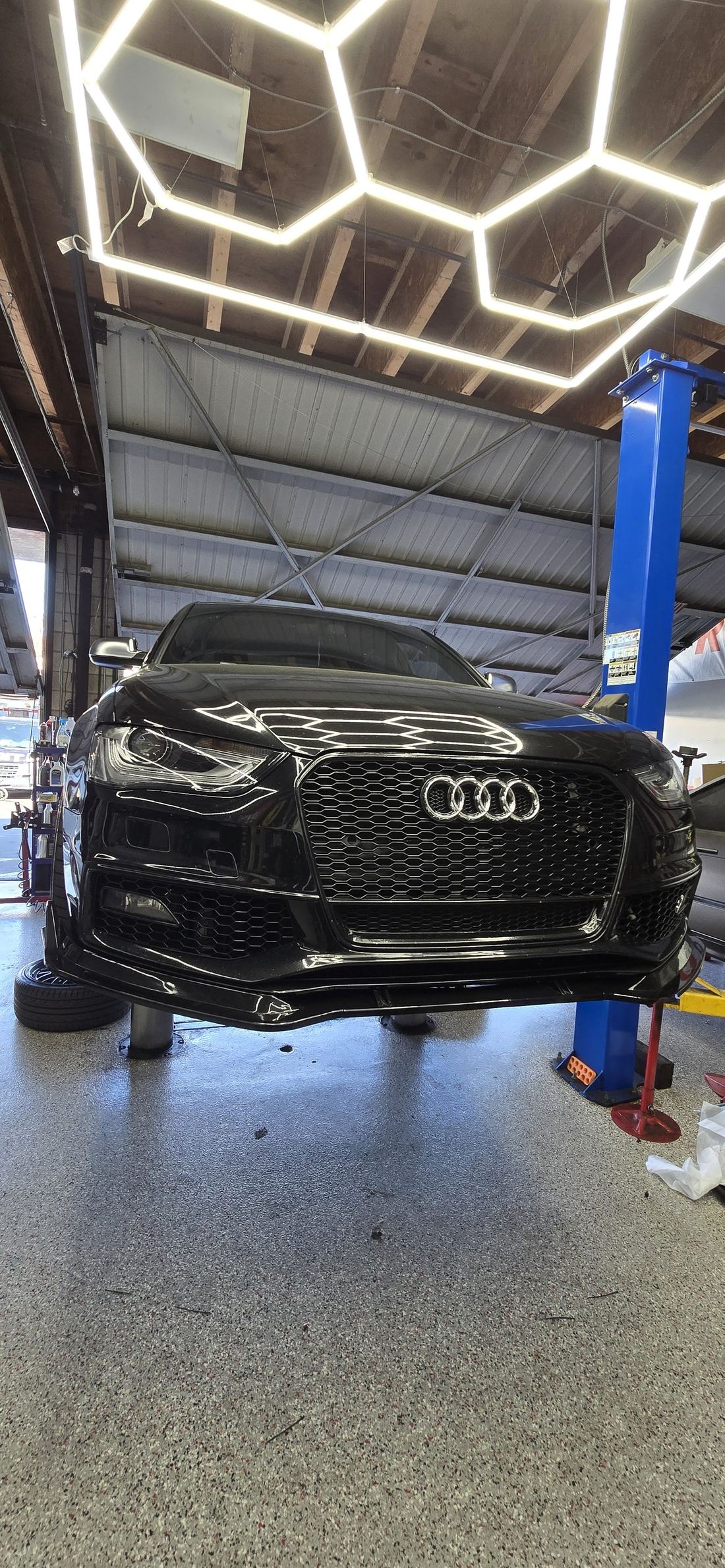Audi RS on the lift at DA Auto Repair